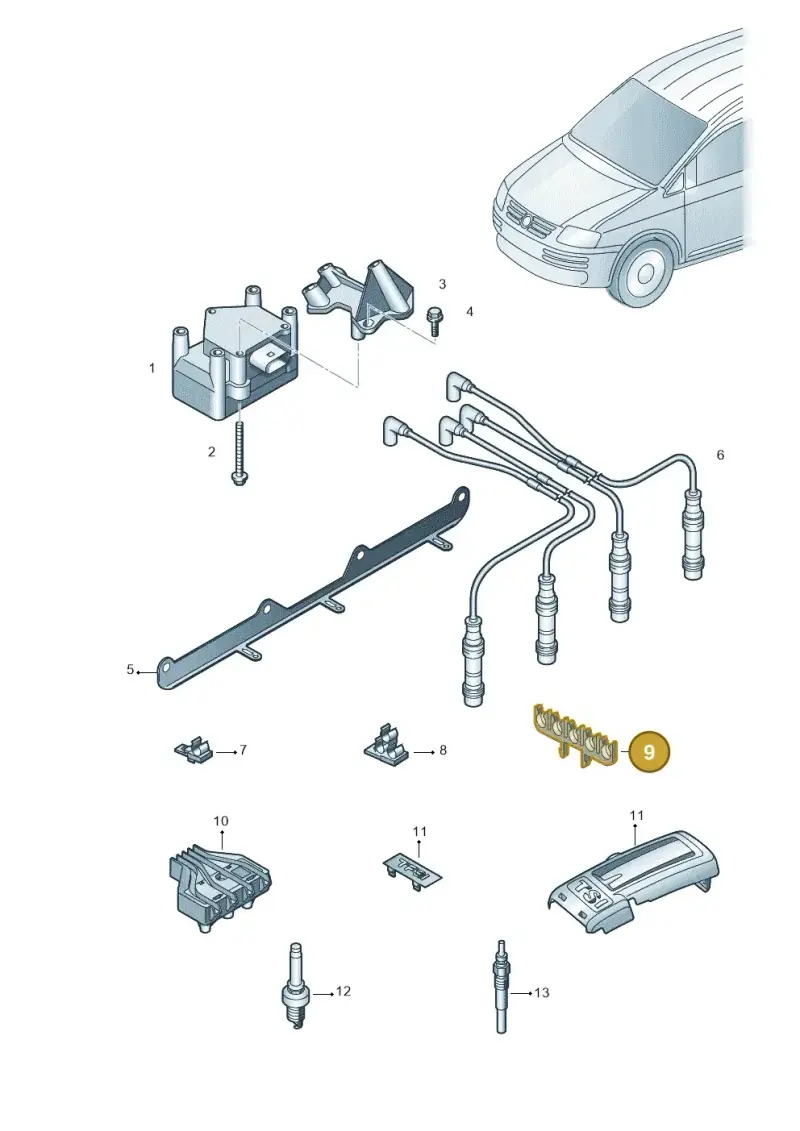 035905471 — Volkswagen Caddy Maxi Kombi (2010-2015) diagram 690905000, position 9
