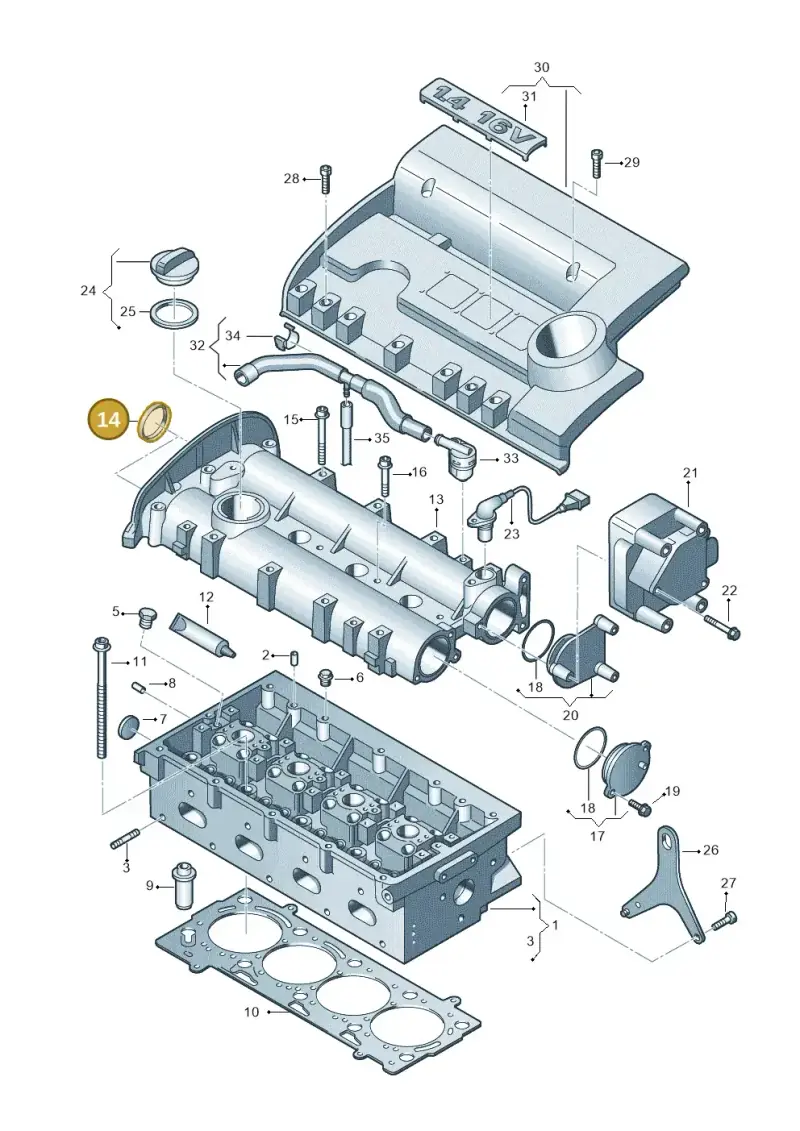 036103085A — Volkswagen New Beetle             06> (2005-) diagram 269103350, position 14