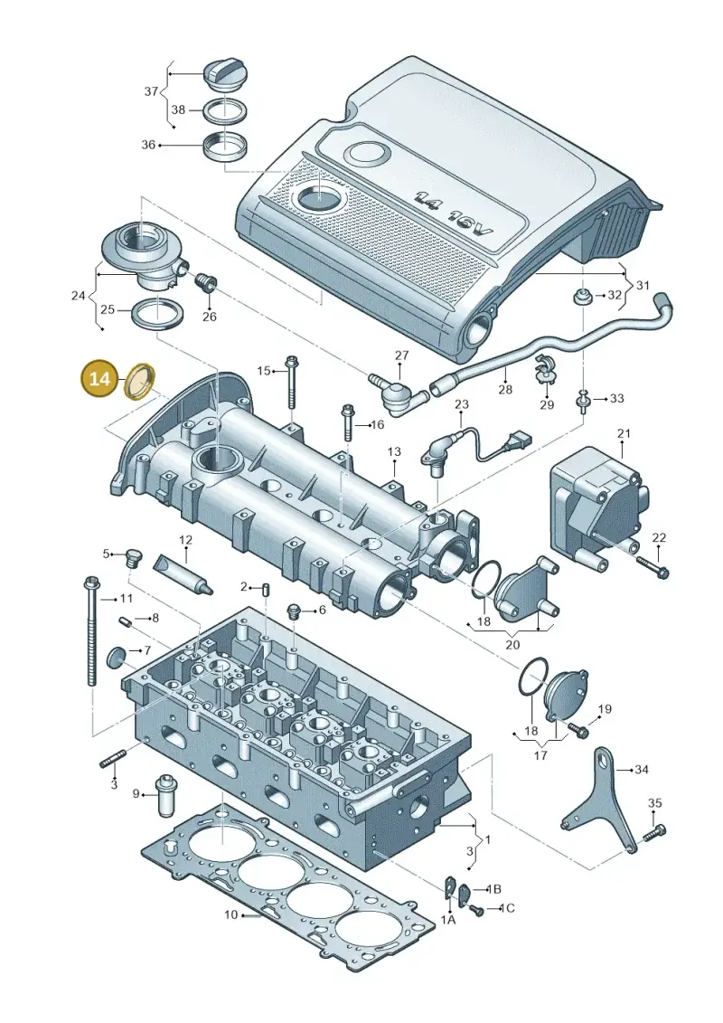 036103085A — Volkswagen GOLF PLUS              05> (2005-) diagram 420103400, position 14