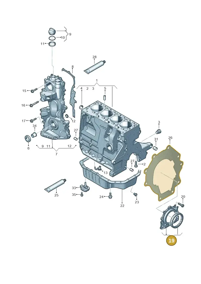 036103171B — Volkswagen Scirocco 2.0 (2014-2017) diagram 786103010, position 19