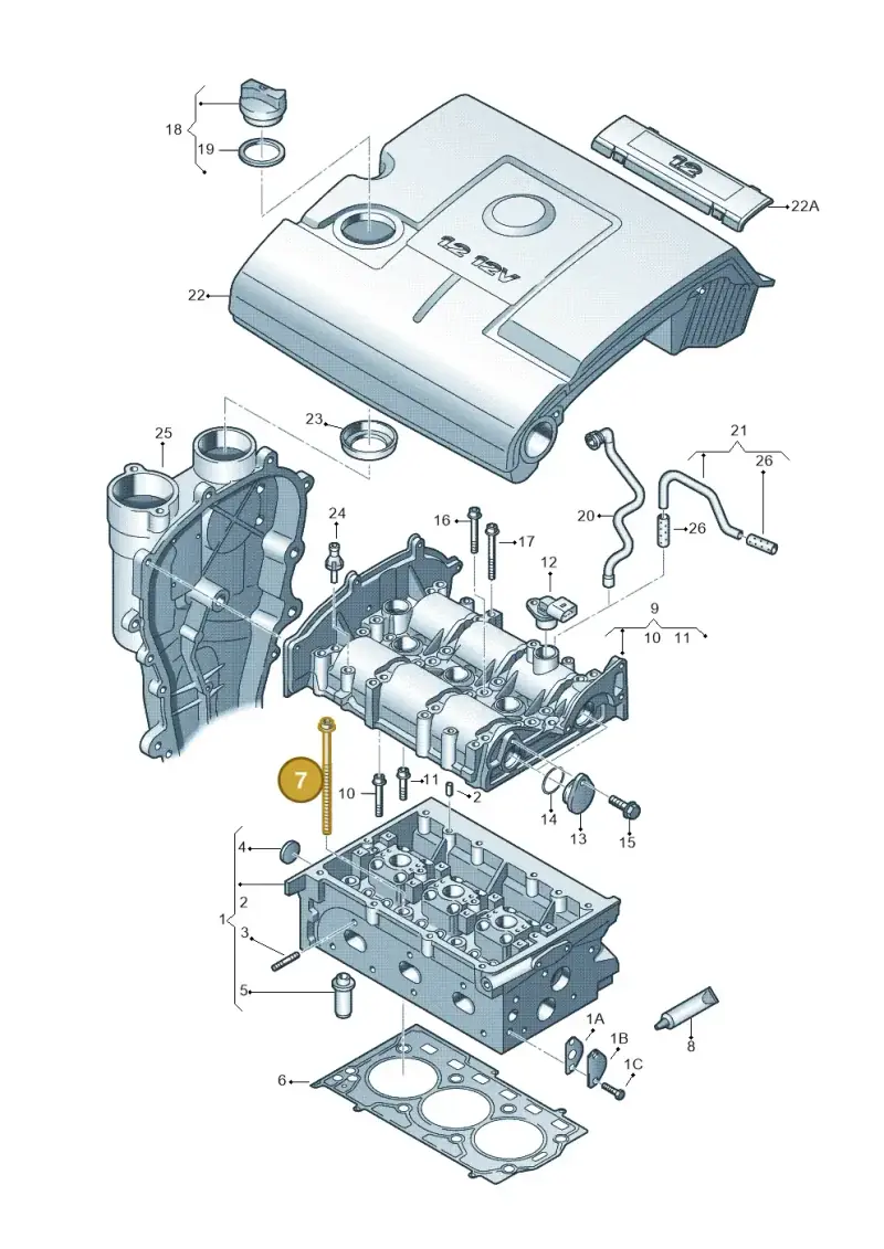 036103384B — Volkswagen Polo (2012-2014) diagram 253103320, position 7