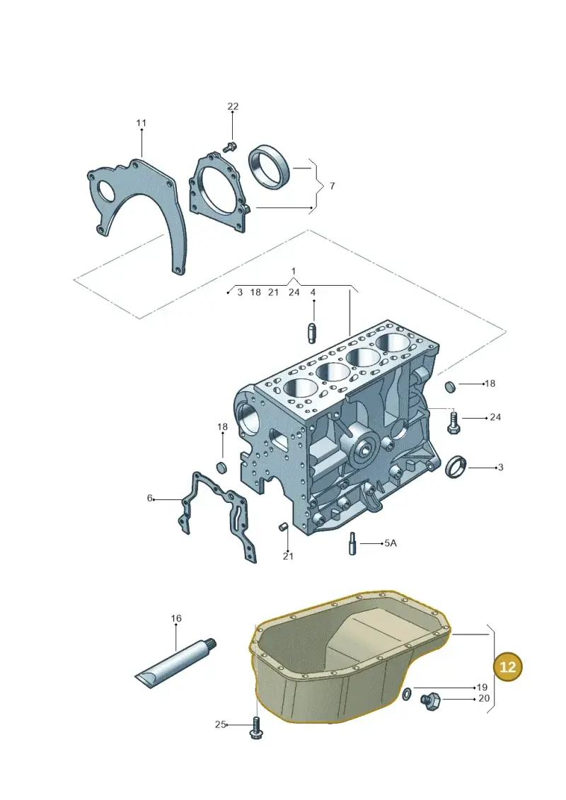 036103601AL — Volkswagen Crossfox (2014-2021) diagram 558103050, position 12