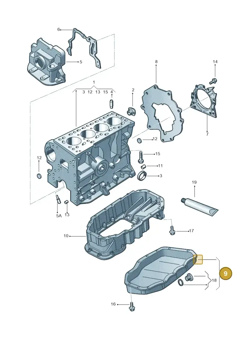 036103601AL — Volkswagen Polo (2008-2009) diagram 315103070, position 9