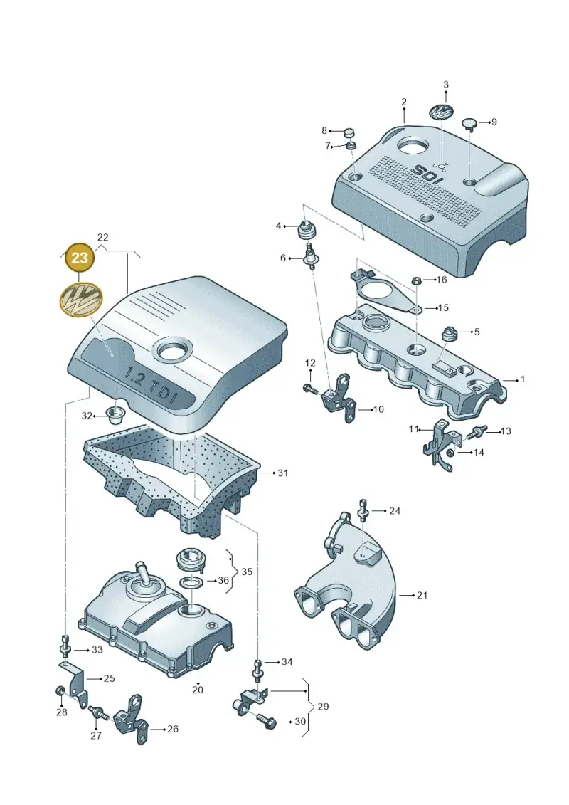 036103940M — SEAT AROSA (2003-2004) diagram 231103550, position 23