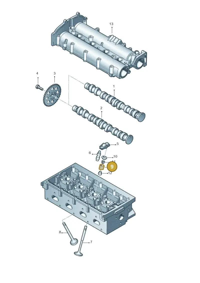036109623K — Volkswagen Jetta (2014-2017) diagram 253109150, position 9