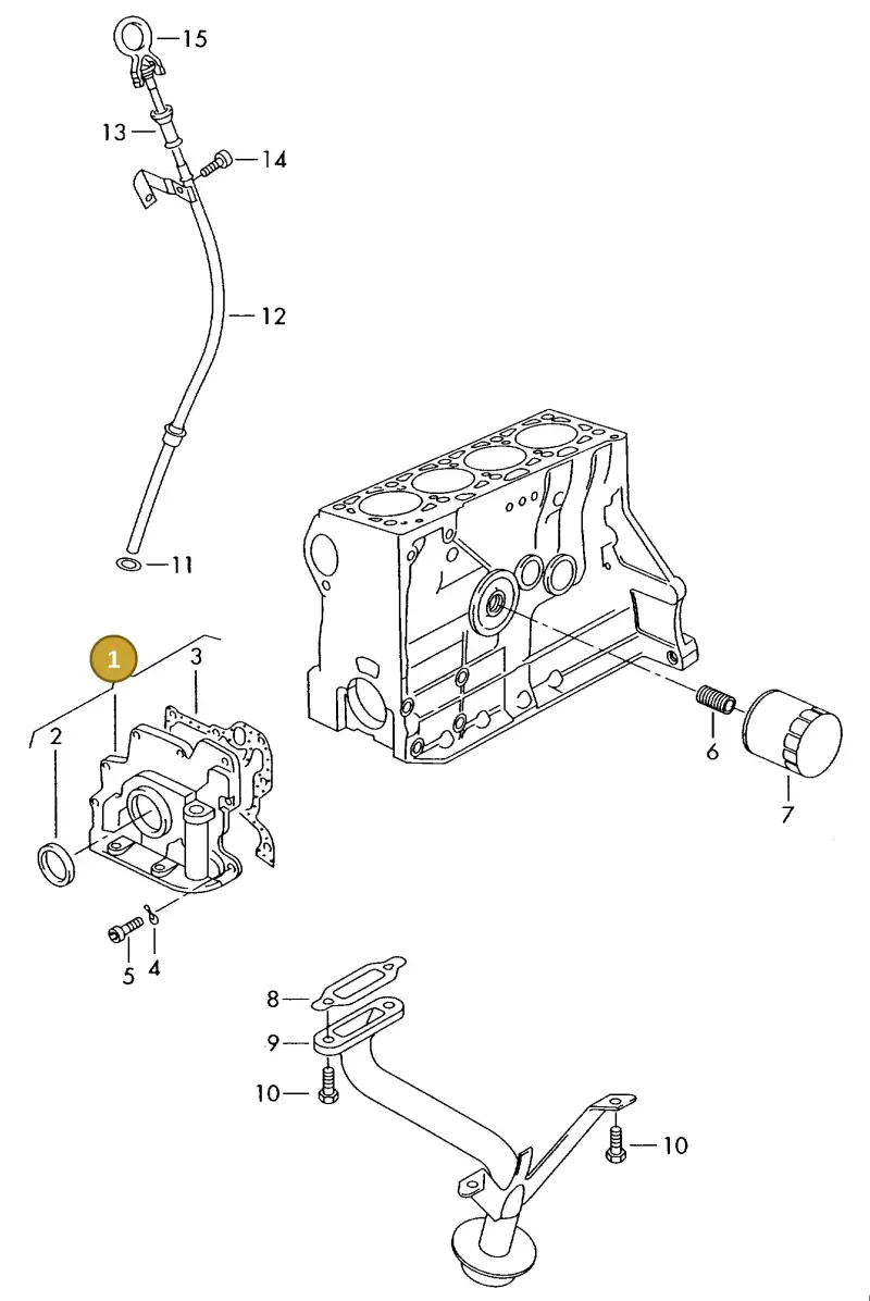036115105D — Volkswagen OTTO-IND.-MOT.         77> (1977-) diagram 421115000, position 1