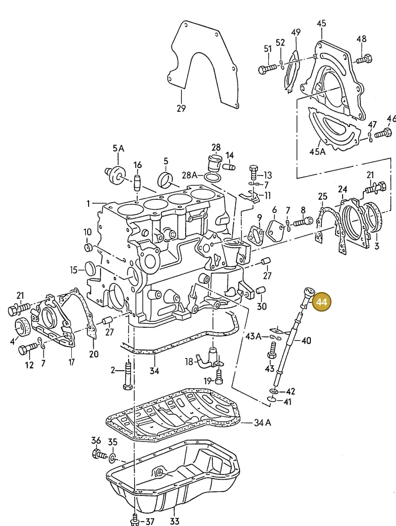 036115636 — Volkswagen Passat (1991-1993) diagram 084002150, position 44