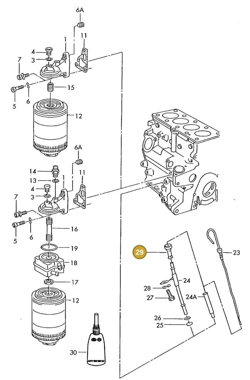036115636 — Volkswagen DIES.-IND.-MOT.1,9>2,0 (1990-2007) diagram 423115000, position 29