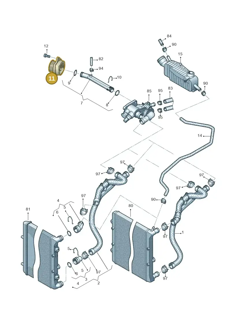 036121008M — Volkswagen Polo (2012-2014) diagram 672121200, position 11