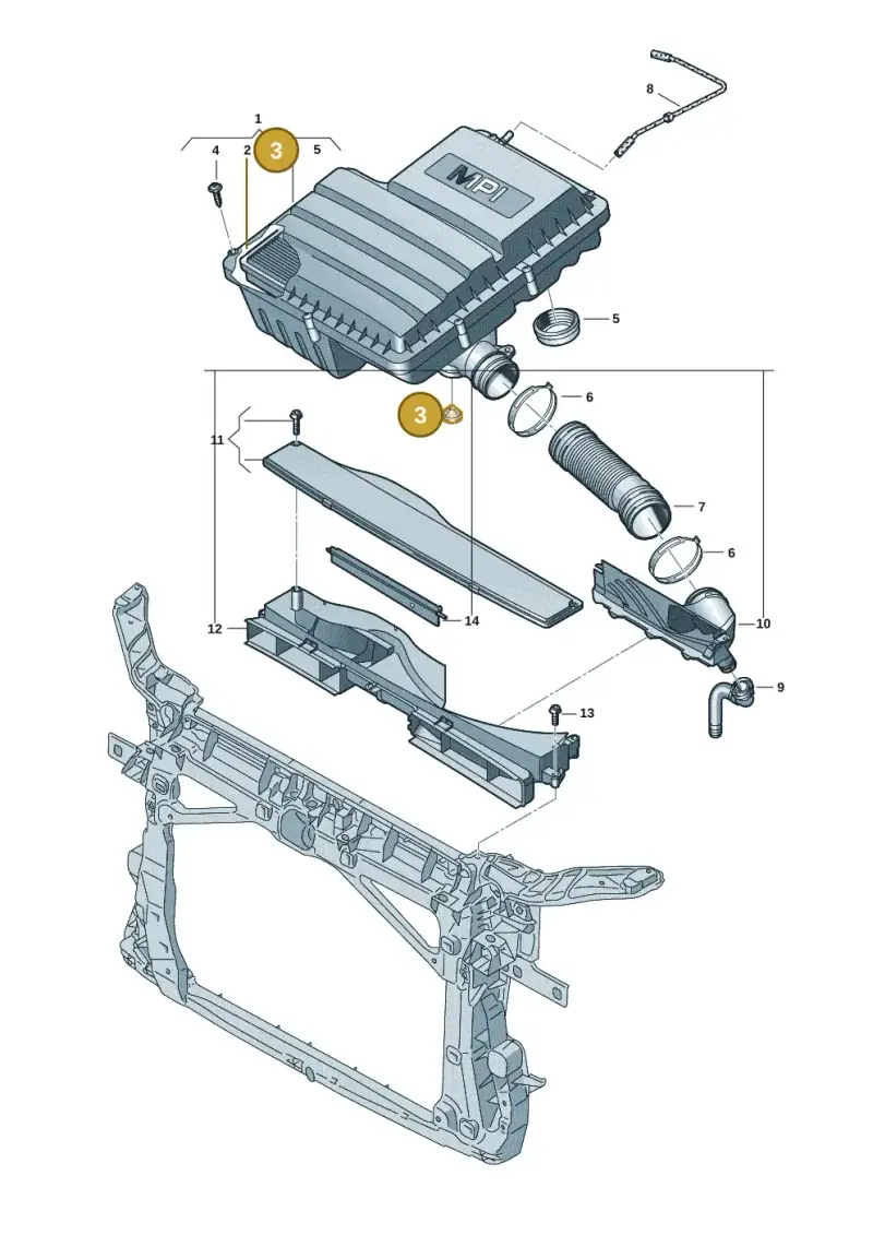 036129689F — Volkswagen Golf 2.0 BlueMotion (2019-2024) diagram 5h0129060, position 3