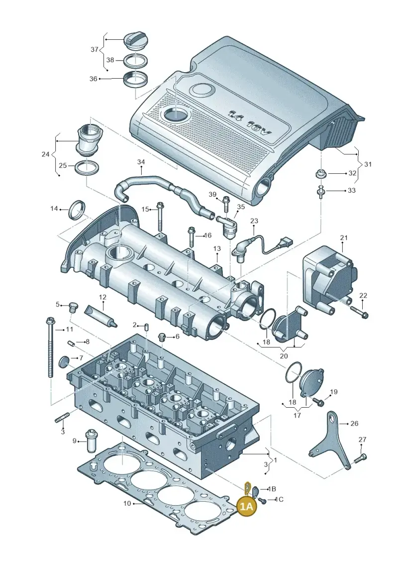 036131550H — Volkswagen POLO (2005-) diagram 253103350, position 1A