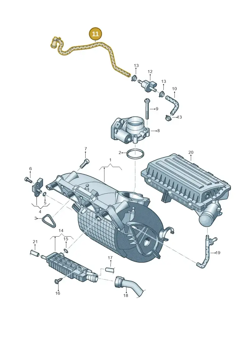 036133514E — Volkswagen Polo (2010-2015) diagram 461133050, position 11