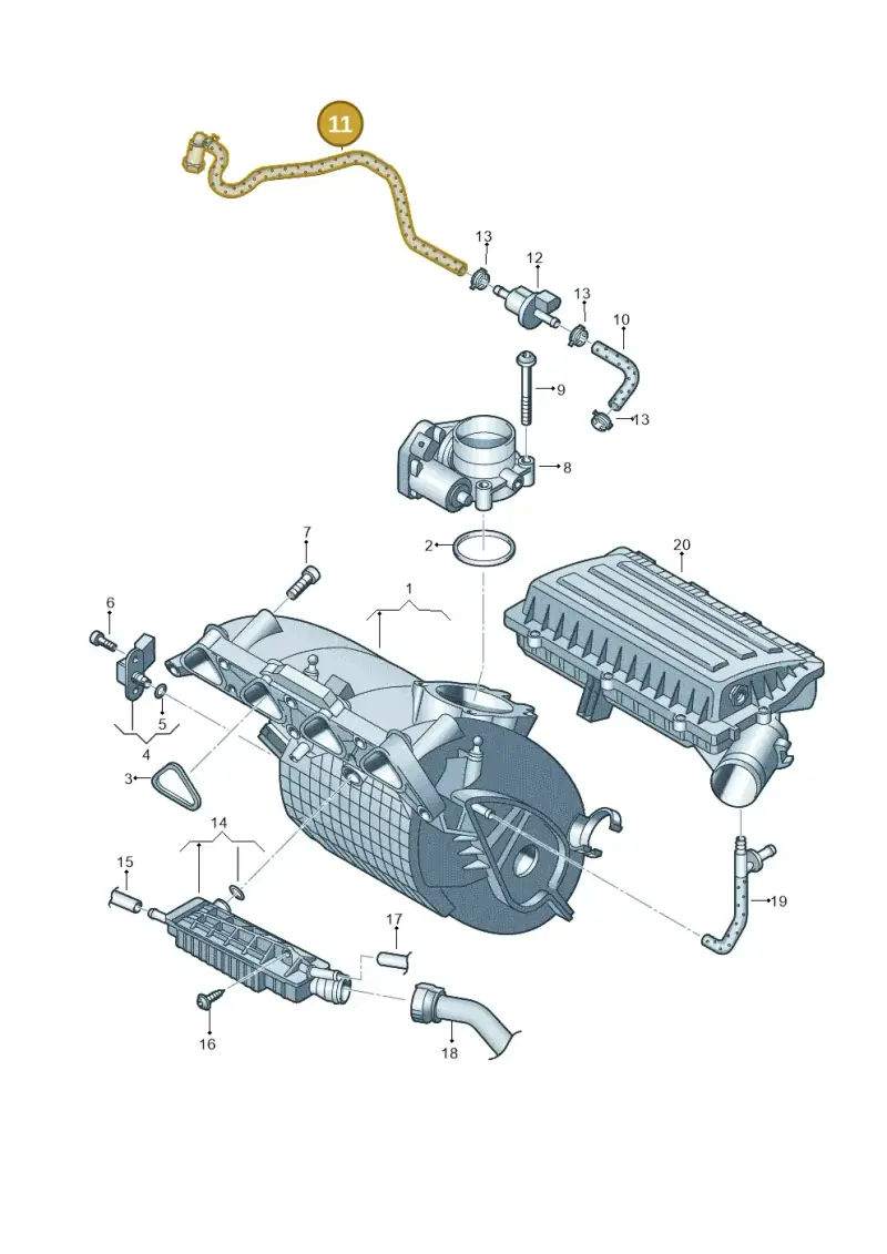 036133514E — Volkswagen Polo (2012-2014) diagram 747133050, position 11