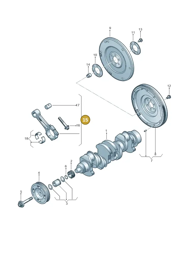 036198401K — Volkswagen Jetta 1.6 (2014-2018) diagram 775105300, position 15