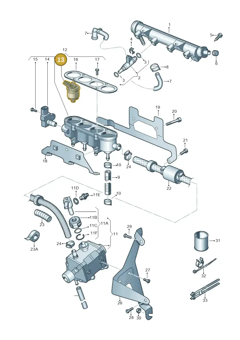 036906039 — Volkswagen Polo (2009-2012) diagram 672133400, position 13