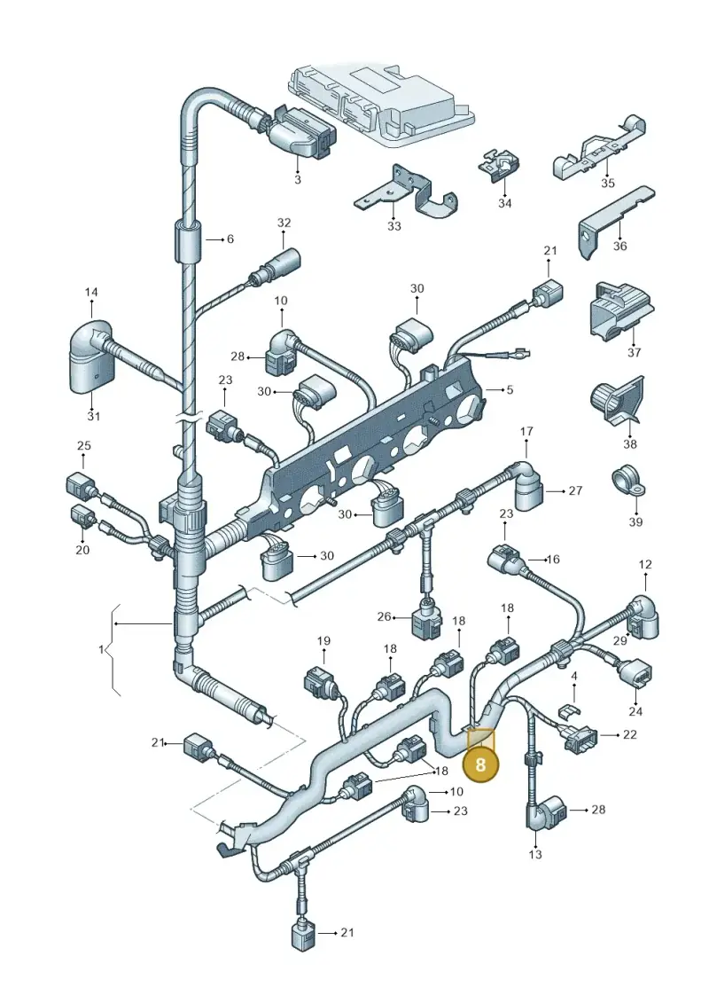 036971822 — Volkswagen Jetta/Wagon (2002-2006) diagram 266971050, position 8
