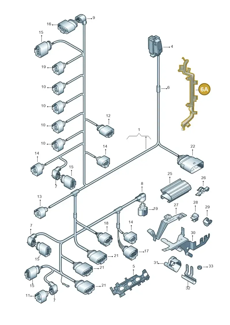 036971822 — Volkswagen Jetta variant (2009-2014) diagram 420971070, position 6A