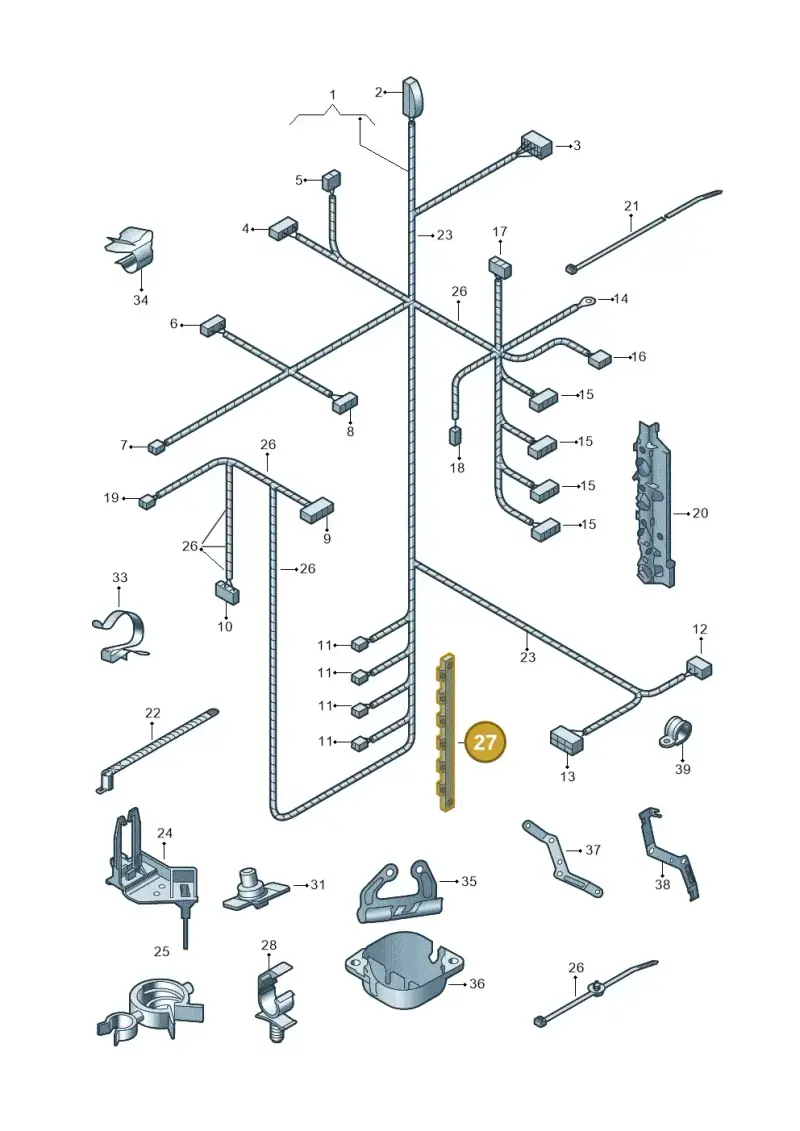 036971824D — Volkswagen Polo (2012-2014) diagram 747971080, position 27