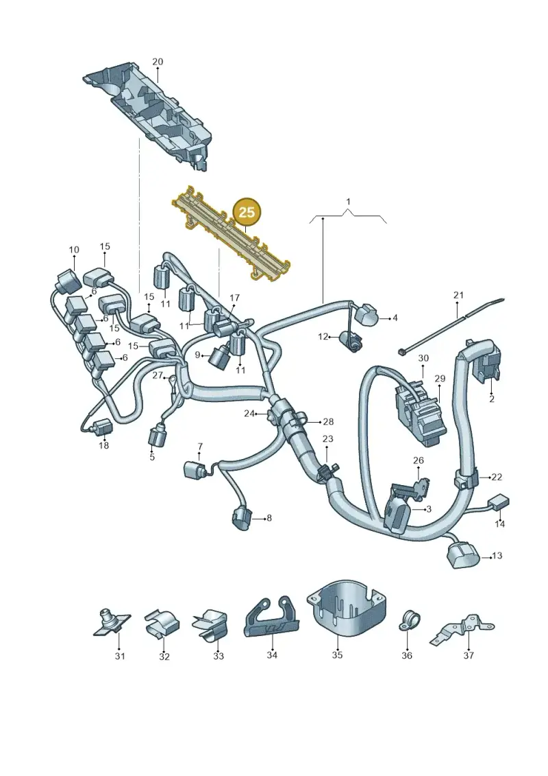 036971824D — Volkswagen Polo (2012-2014) diagram 747971170, position 25