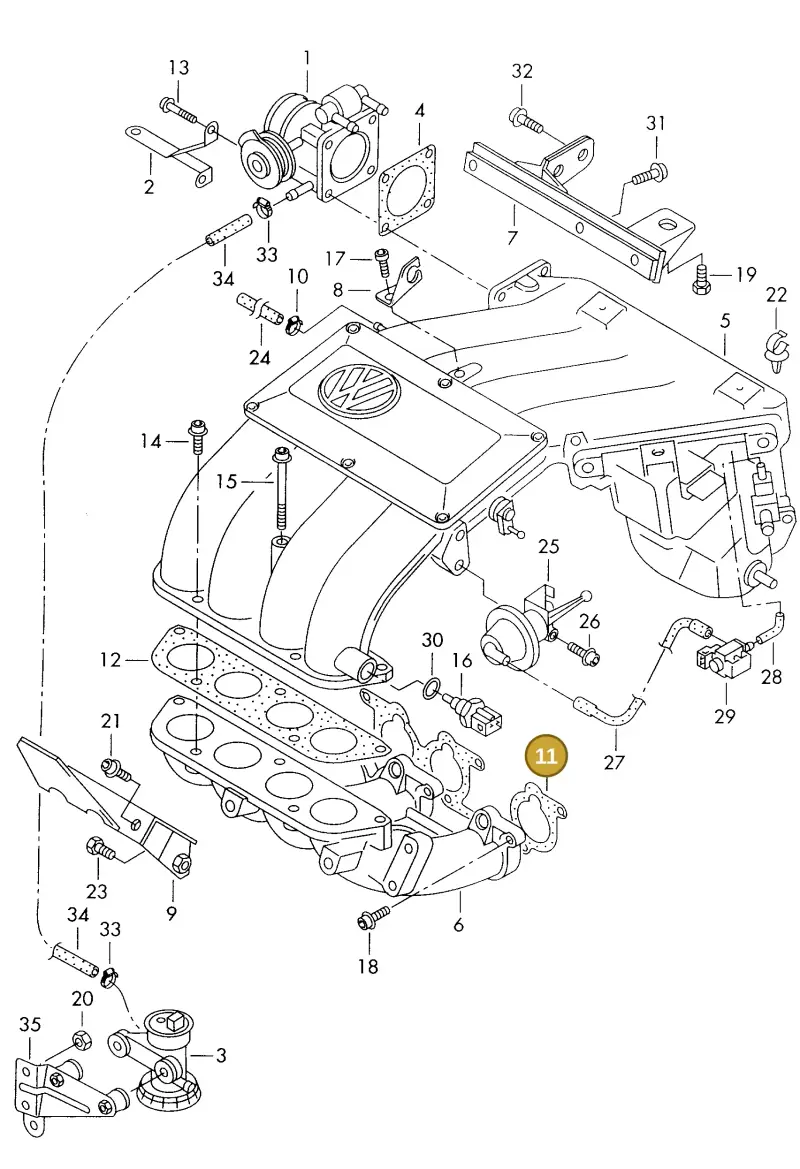 037129717C — Volkswagen GOLF CABRIO (1998-2001) diagram 184133270, position 11