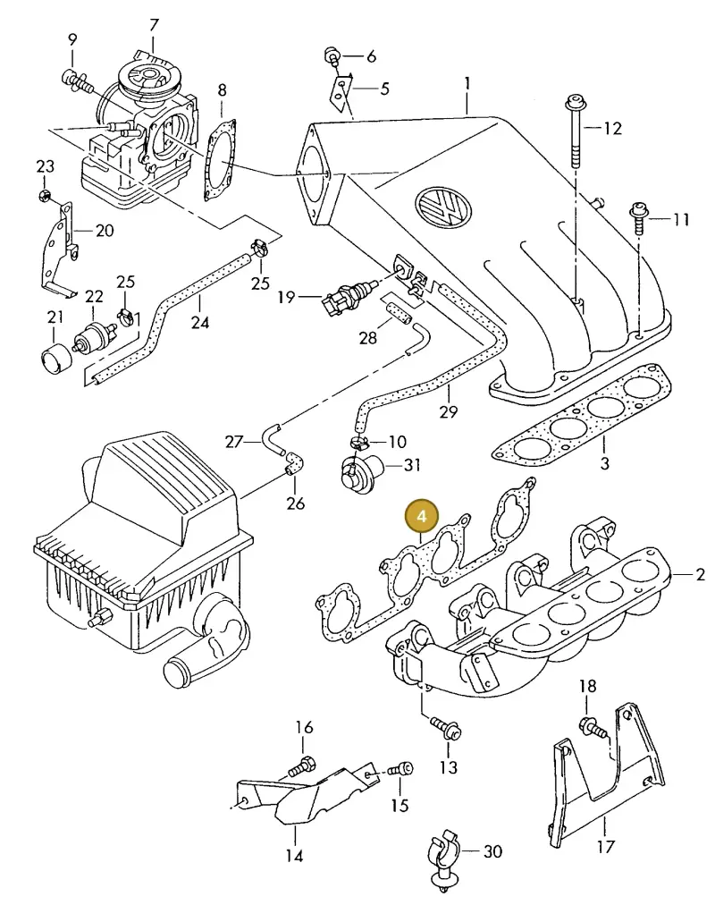 037129717C — Volkswagen GOLF CABRIO (2002-2002) diagram 214133260, position 4