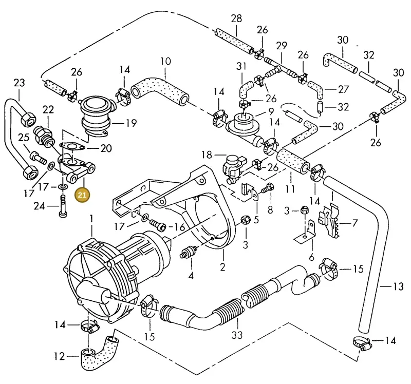 037131338C — Volkswagen Passat (1994-1997) diagram 147131100, position 21