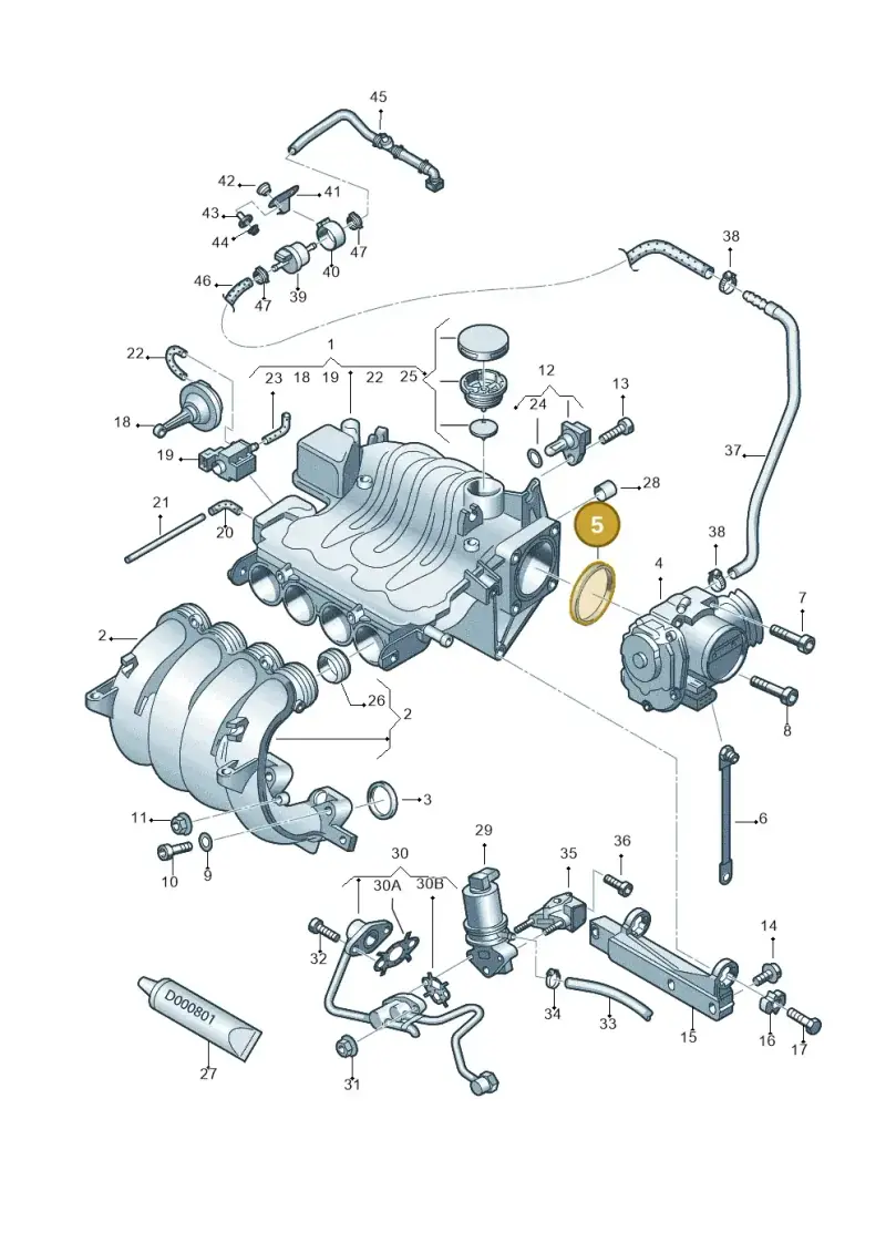 037133557C — Volkswagen Jetta/Wagon (2002-2006) diagram 203133150, position 5