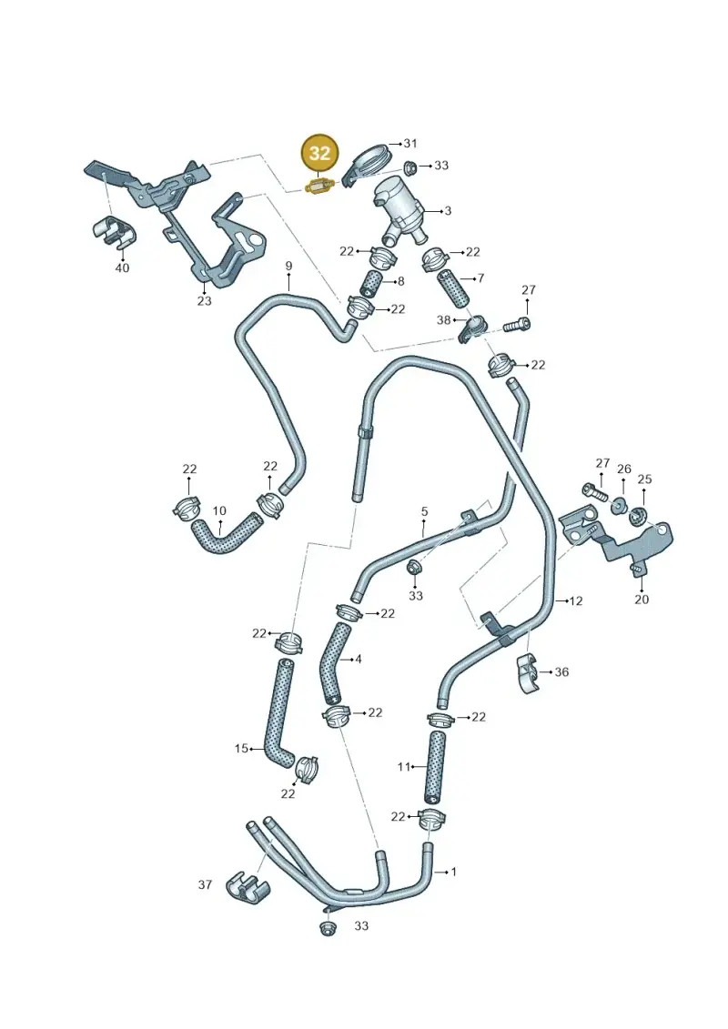 037133567F — Volkswagen Touareg (2012-2014) diagram 693819140, position 32