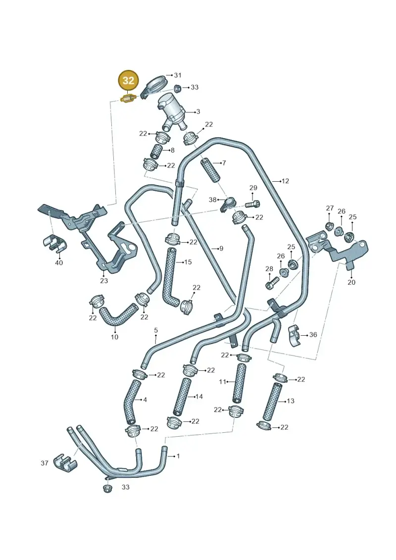 037133567F — Volkswagen Touareg BlueMotion (2014-2018) diagram 787819170, position 32