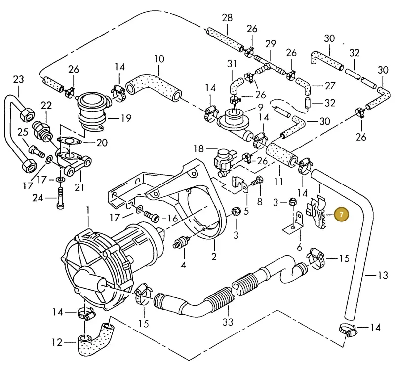 037133687BA — Volkswagen Passat (1994-1997) diagram 147131100, position 7