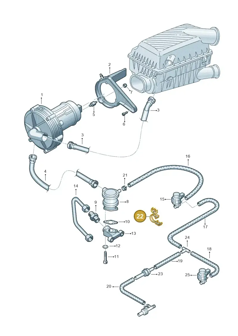 037133687BA — Volkswagen GOLF CABRIO (1998-2001) diagram 194131050, position 22