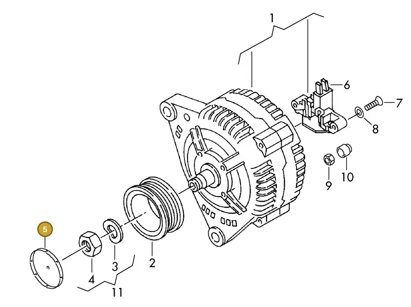 037145291A — Volkswagen DIES.-IND.-MOT.1,9>2,0 (1990-2007) diagram 425903000, position 5