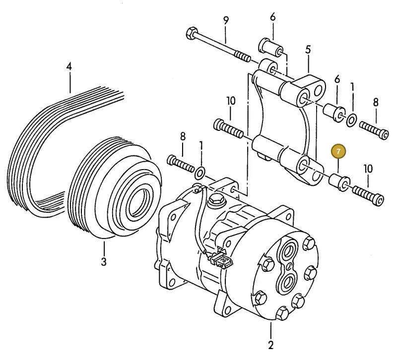 037260921 — Volkswagen TRANSPORTER SYNCRO (1996-2003) diagram 117260300, position 7