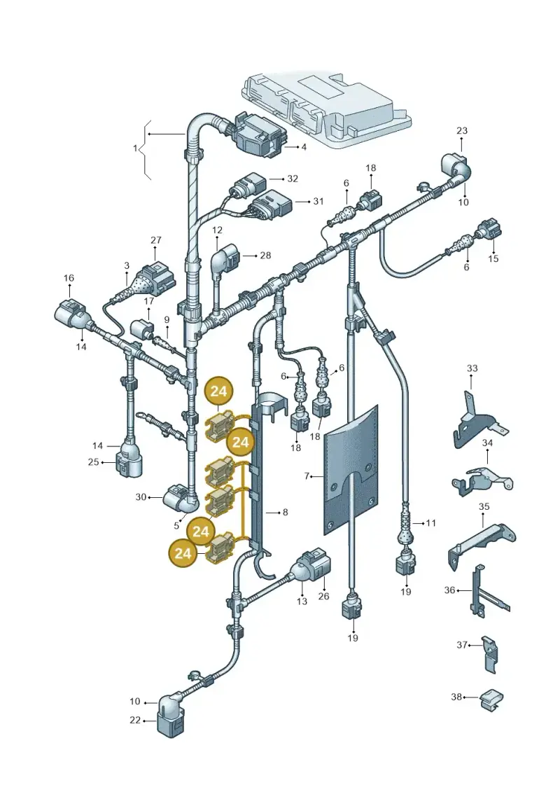 037973202 — Volkswagen Sharan (2008-2010) diagram 245971050, position 24