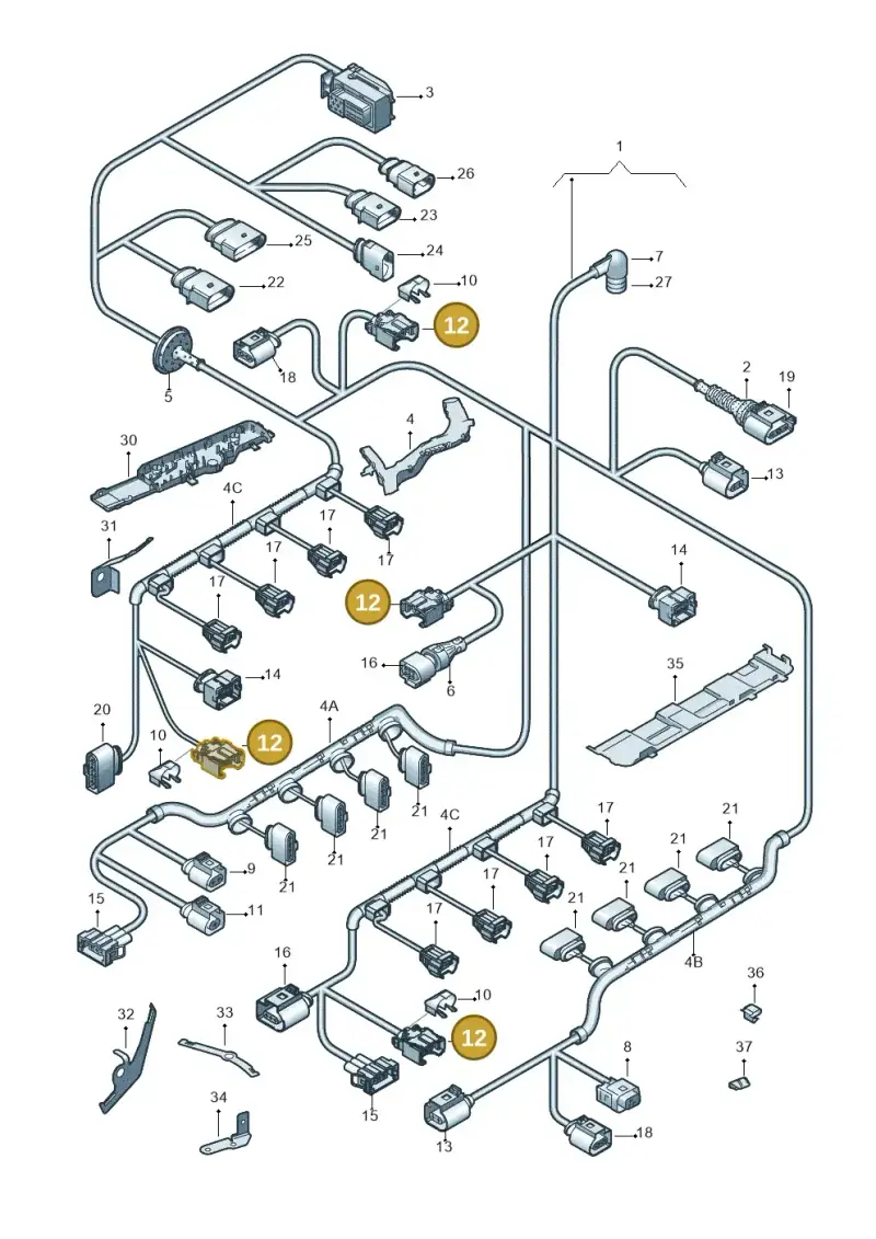 037973202 — Volkswagen Phaeton 4motion (2010-2016) diagram 258971080, position 12