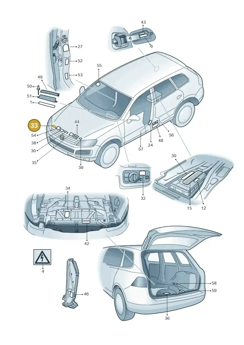 038010627 — Volkswagen Touareg (2012-2014) diagram 693010000, position 33