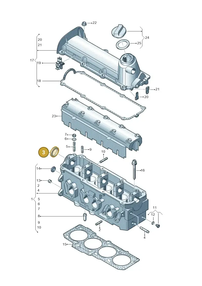 038103085C — Volkswagen Jetta 2.0 (2015-2015) diagram 477103450, position 3