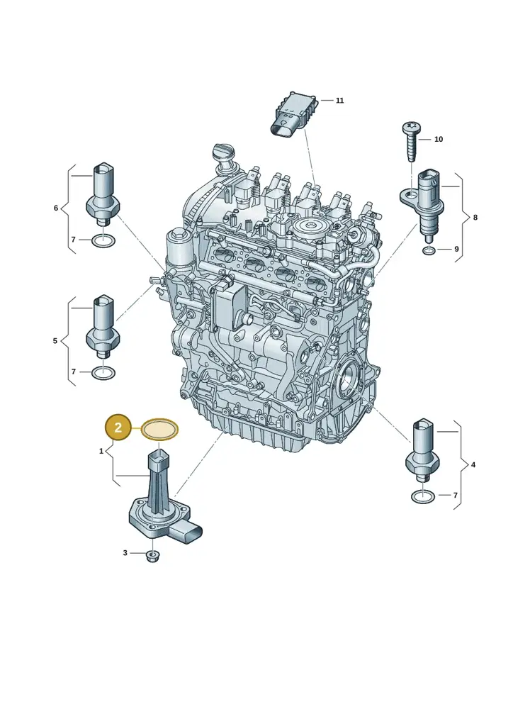 038103196D — Volkswagen Tiguan 2.0 (2023-) diagram 907660005, position 2