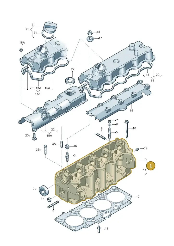 038103351B — Volkswagen Polo (2008-2009) diagram 194103550, position 1