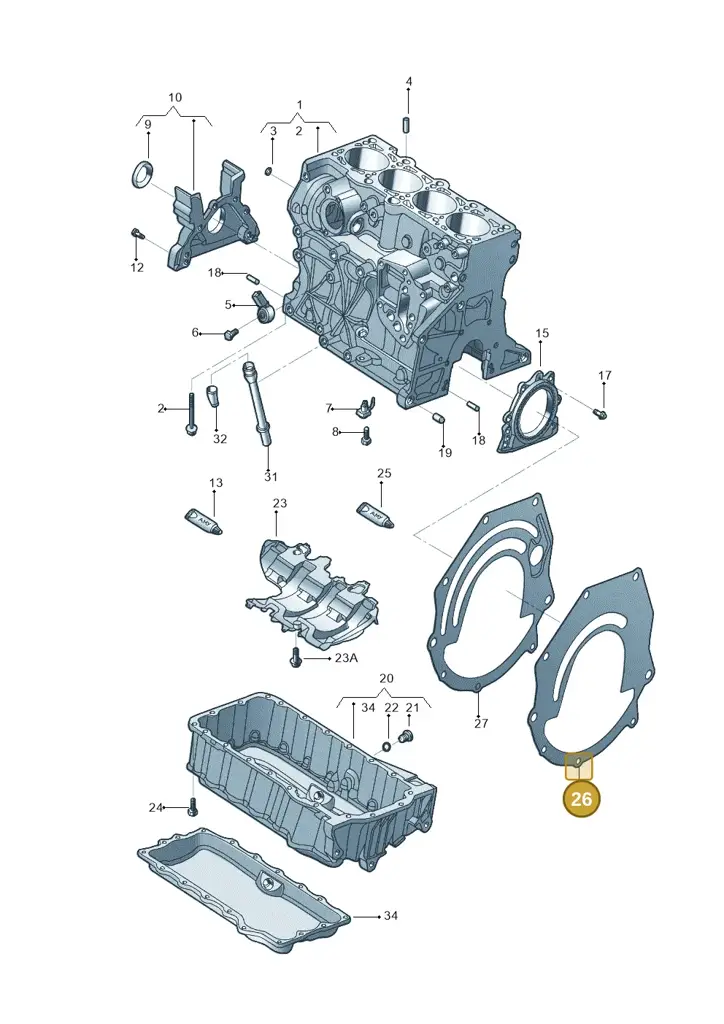038103647A — Volkswagen Jetta (2014-2017) diagram 789103110, position 26