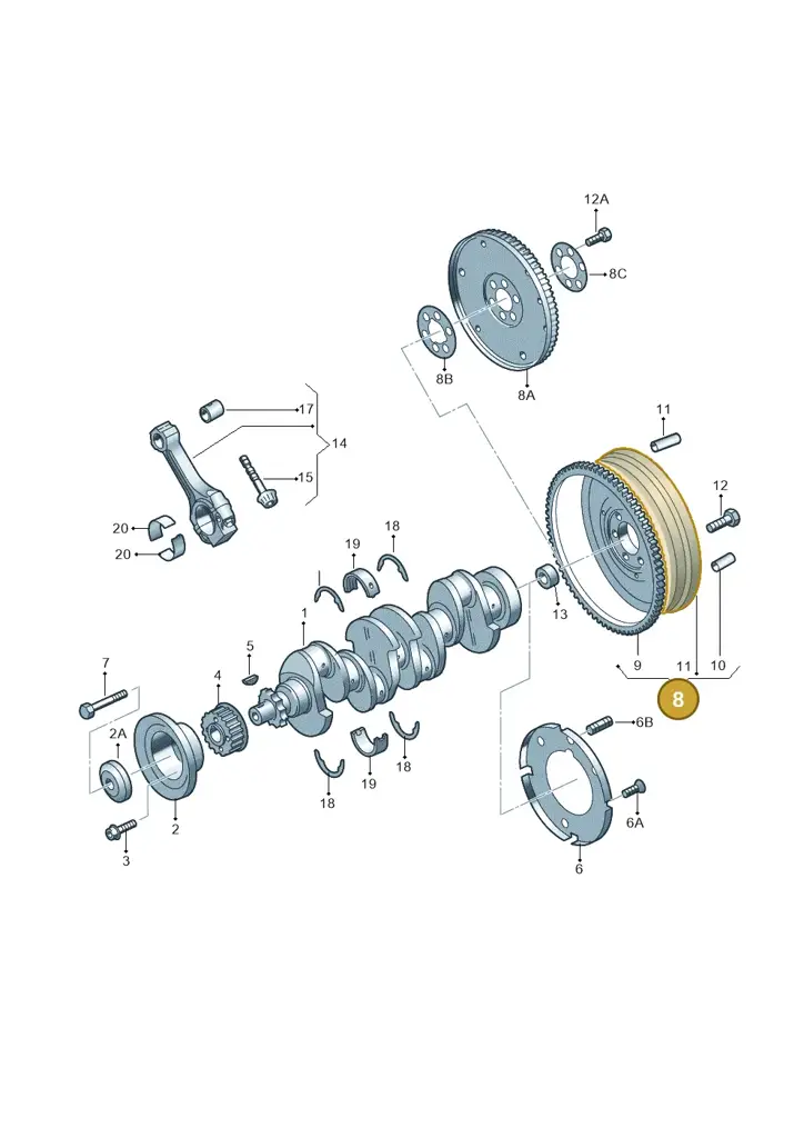 038105269C — Volkswagen Polo (2012-2014) diagram 158105050, position 8