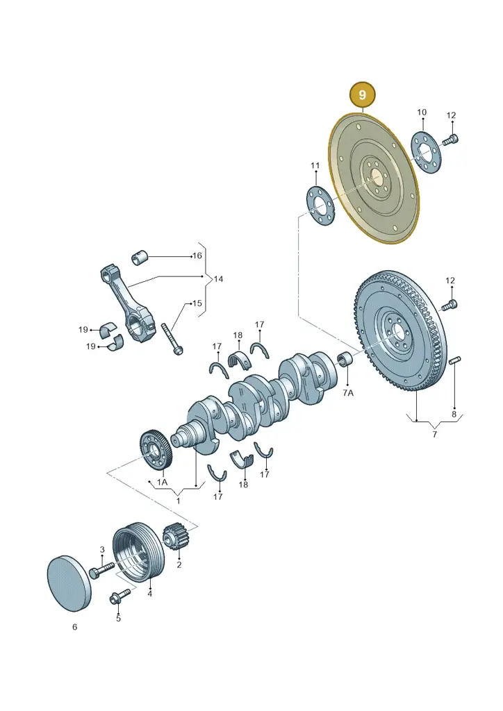 038105327E — Volkswagen Tiguan (2011-2018) diagram 634105300, position 9