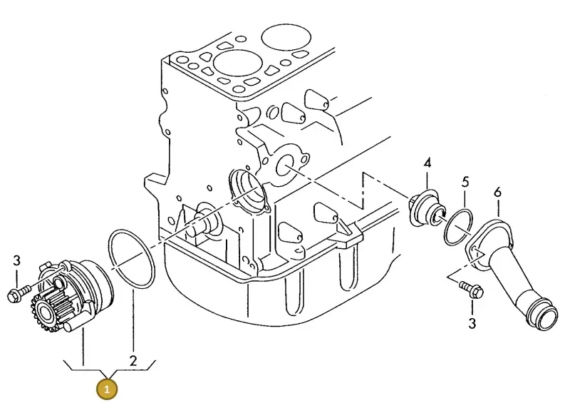 038121011A — Volkswagen DIES.-IND.-MOT.1,9>2,0 (1990-2007) diagram 423121100, position 1
