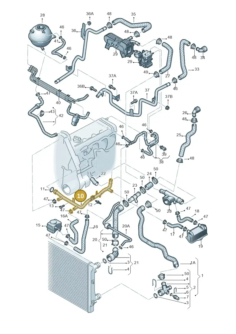 038121065CT — Volkswagen Touran 1.9 (2008-2010) diagram 409121400, position 10