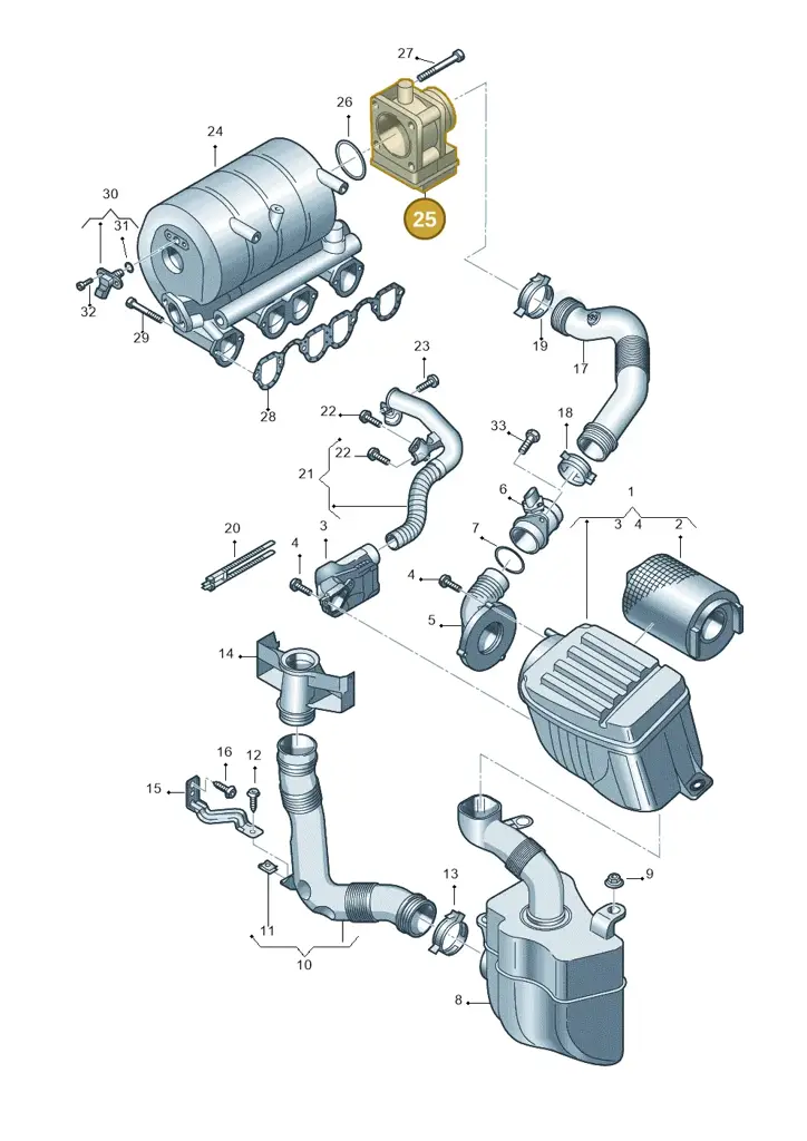 038128063J — Volkswagen Caddy panel van (2008-2010) diagram 443129350, position 25