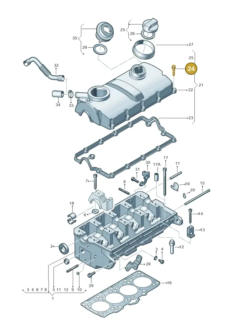 038128773 — Volkswagen Sharan (2008-2010) diagram 404103470, position 24