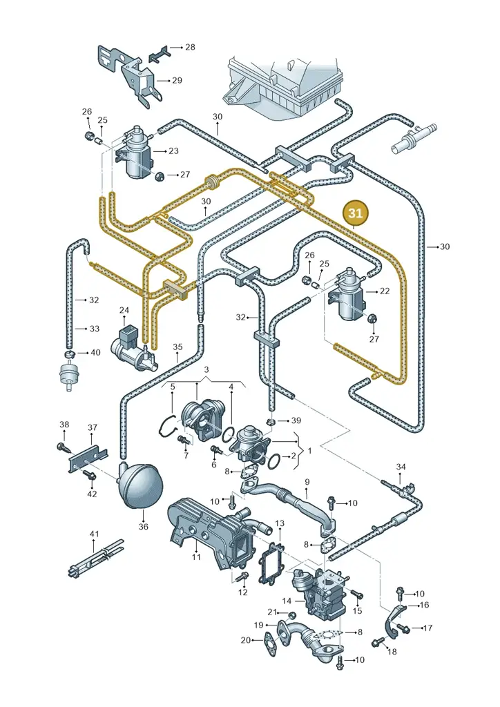 038131055BS — Volkswagen New Beetle 06> (2005-) diagram 266131350, position 31