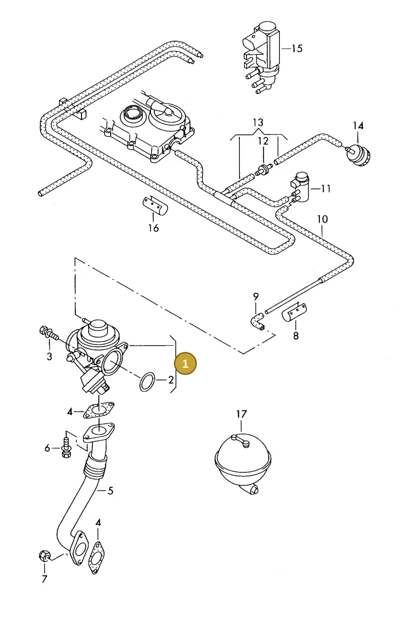 038131501AQ — Volkswagen DIES.-IND.-MOT.1,9>2,0 08> (2007-) diagram 425131200, position 1