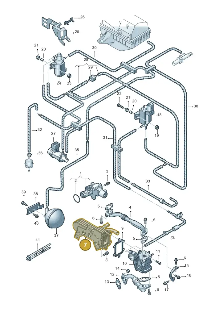 038131512J — Volkswagen New Beetle 06> (2005-) diagram 403131400, position 7