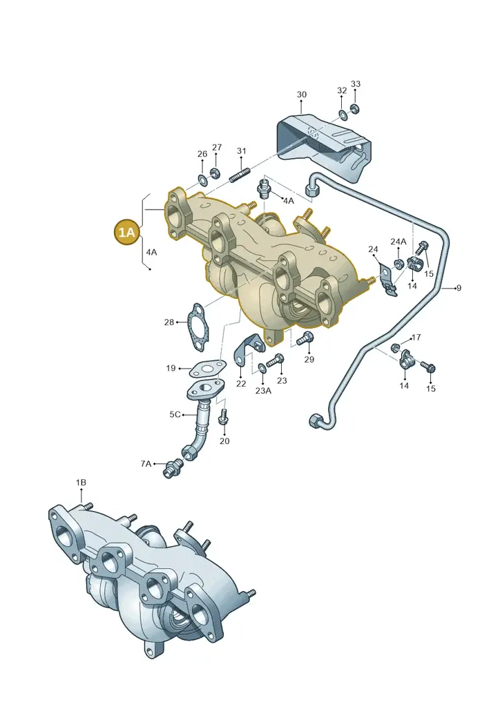 038253056M — Volkswagen Transp. caravelle (2008-2009) diagram 409145550, position 1A